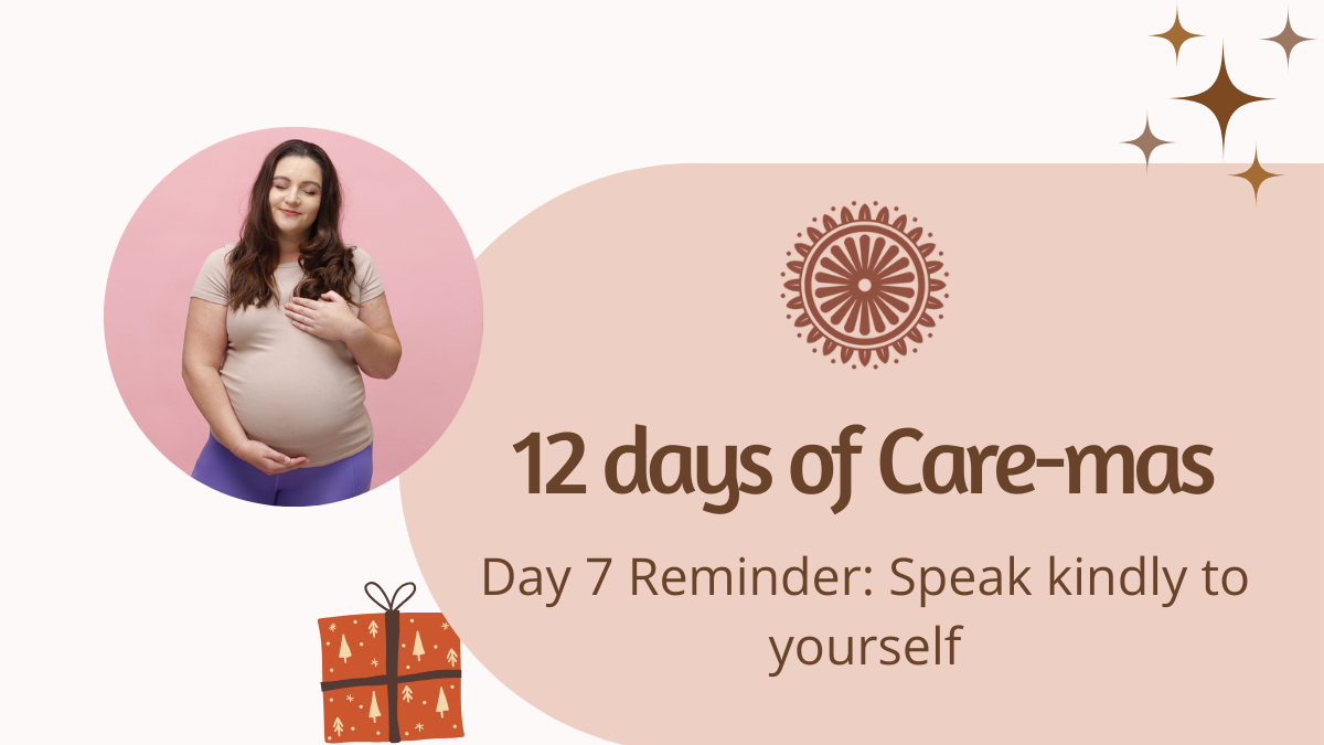 Rach Founder Shine Om Natural urges you to speak kindly to yourself and offers an exclusive coupon to access her Pregnancy Affirmation deck for free.